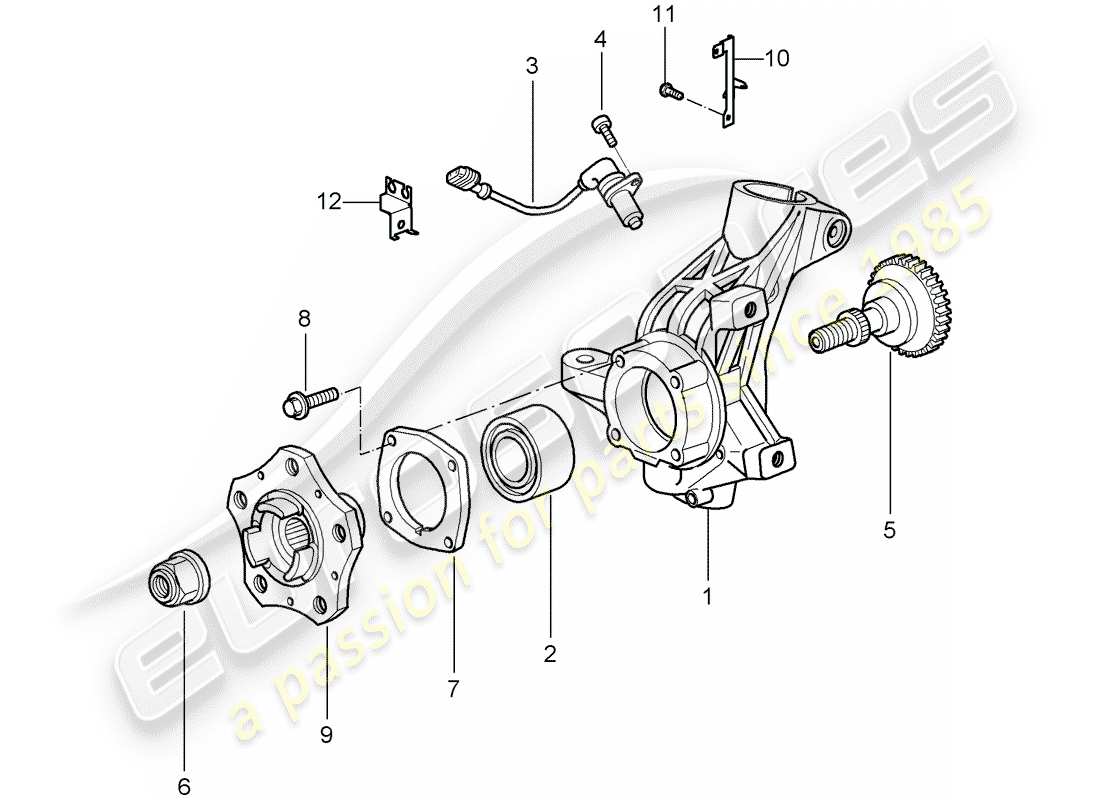 porsche 2010 (997-2 gt3) radträger ersatzteildiagramm