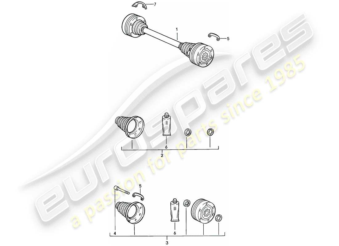porsche 1988 (944) antriebswelle teilediagramm