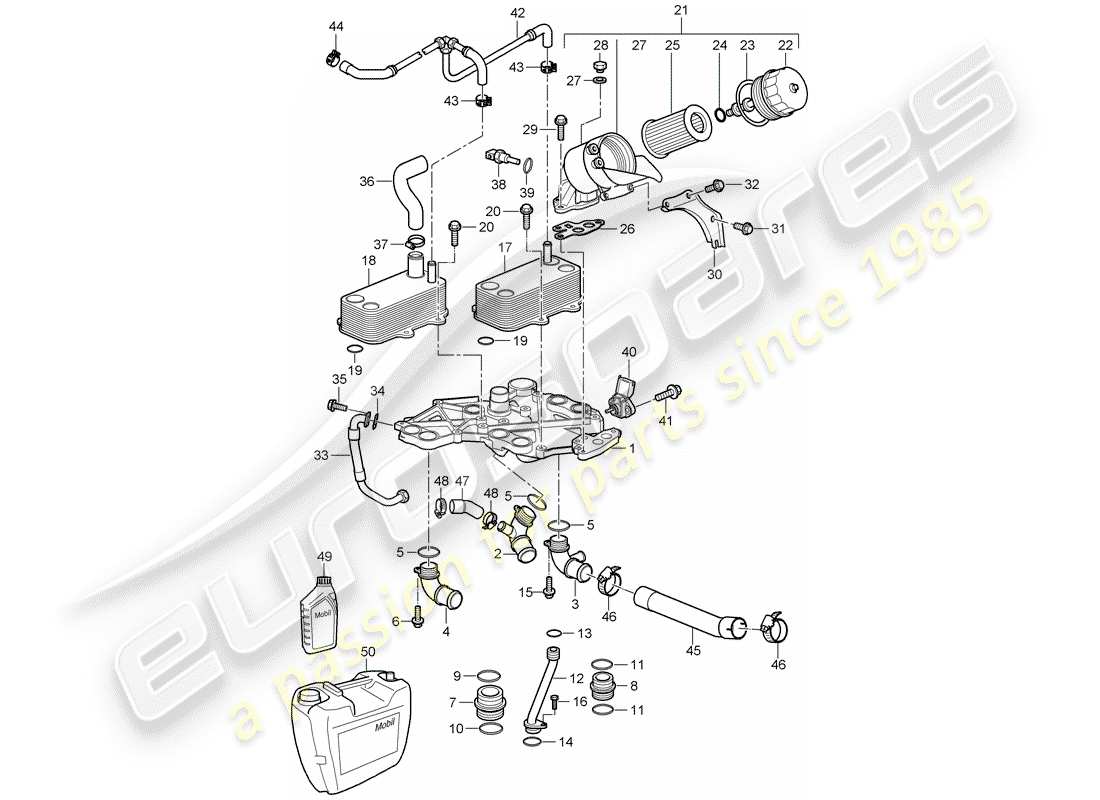 porsche 2007 (997-1 turbo / gt2) ölfilter ersatzteildiagramm