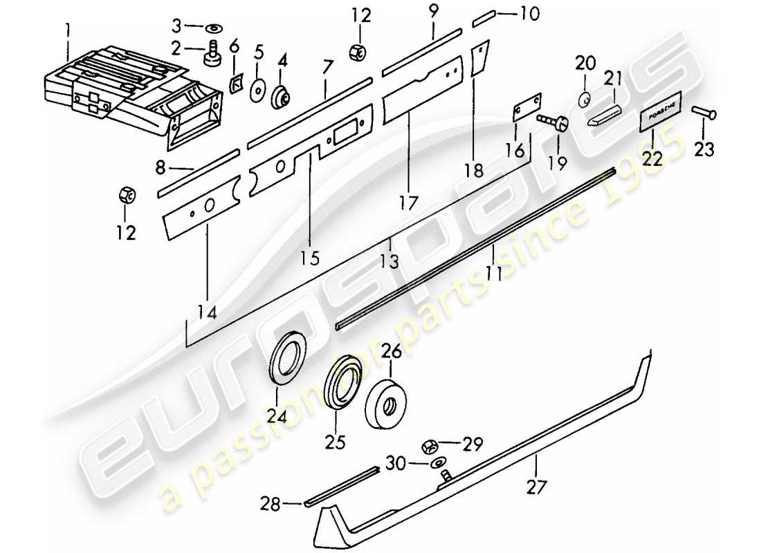 porsche 1966 (911/912) aschenbecher - zierabdeckung - d >> - mj 1968 ersatzteildiagramm