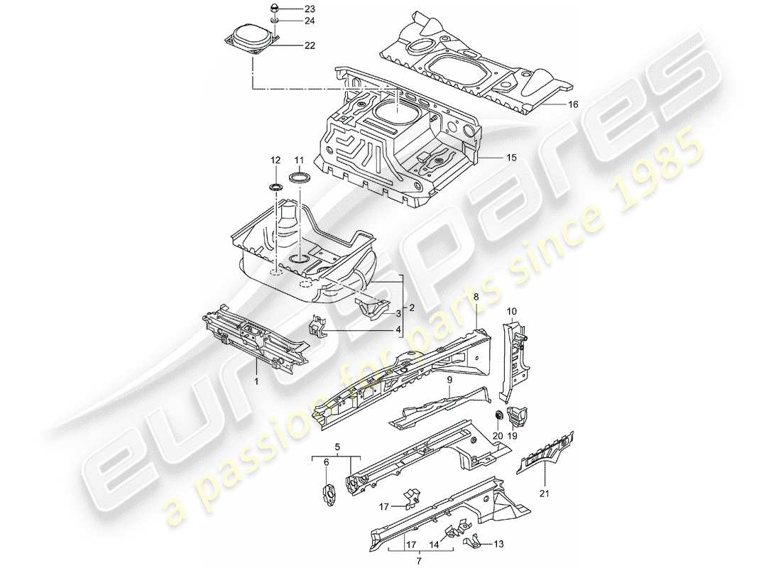 porsche 2002 (996 gt3) front end - einzelteile ersatzteildiagramm