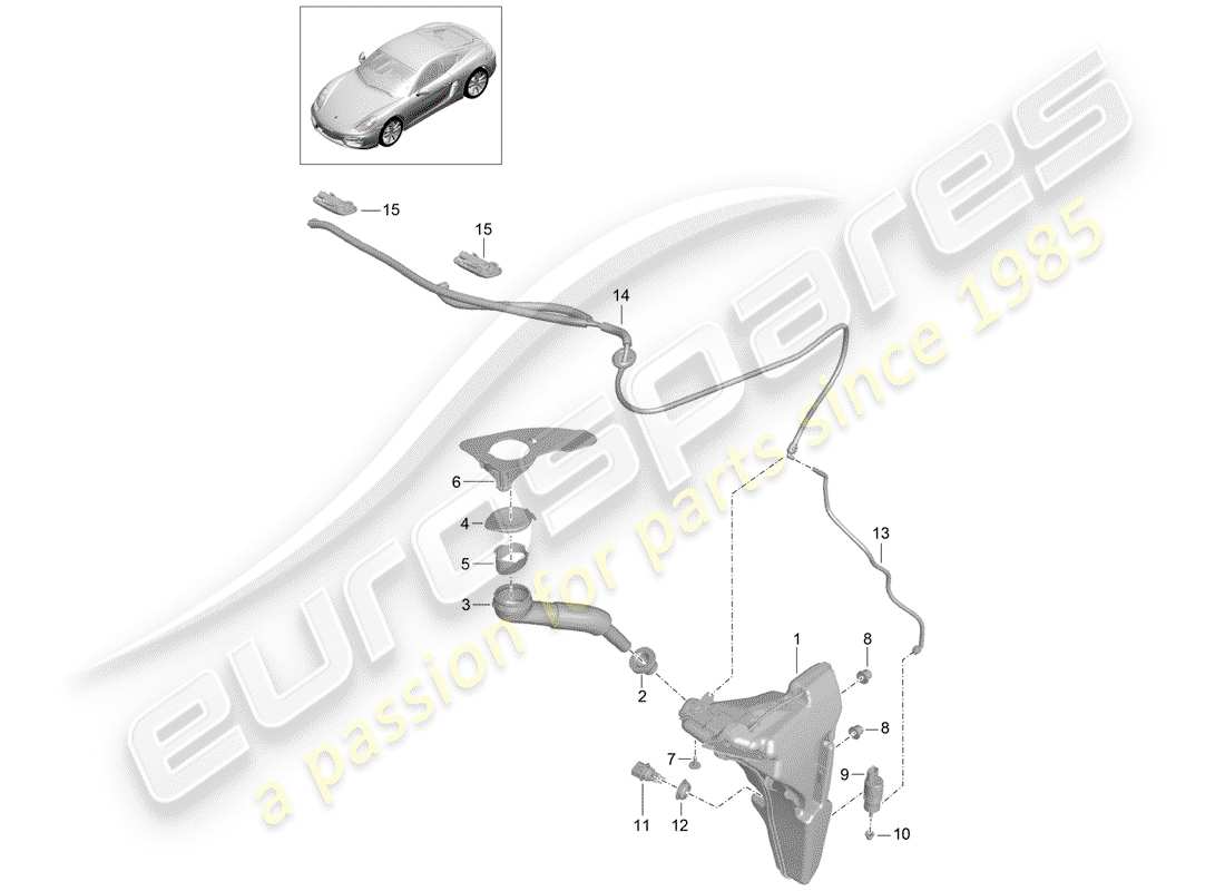 porsche 2014 (981 cayman) scheibe - ersatzteildiagramm