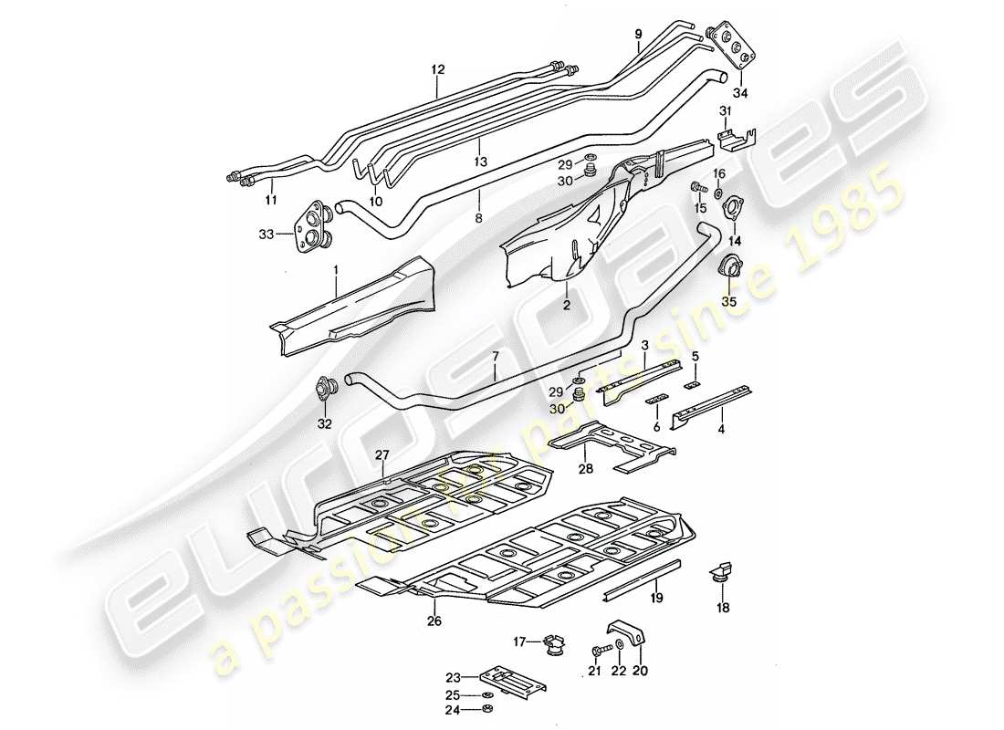 porsche 1988 (959) frame-teilediagramm