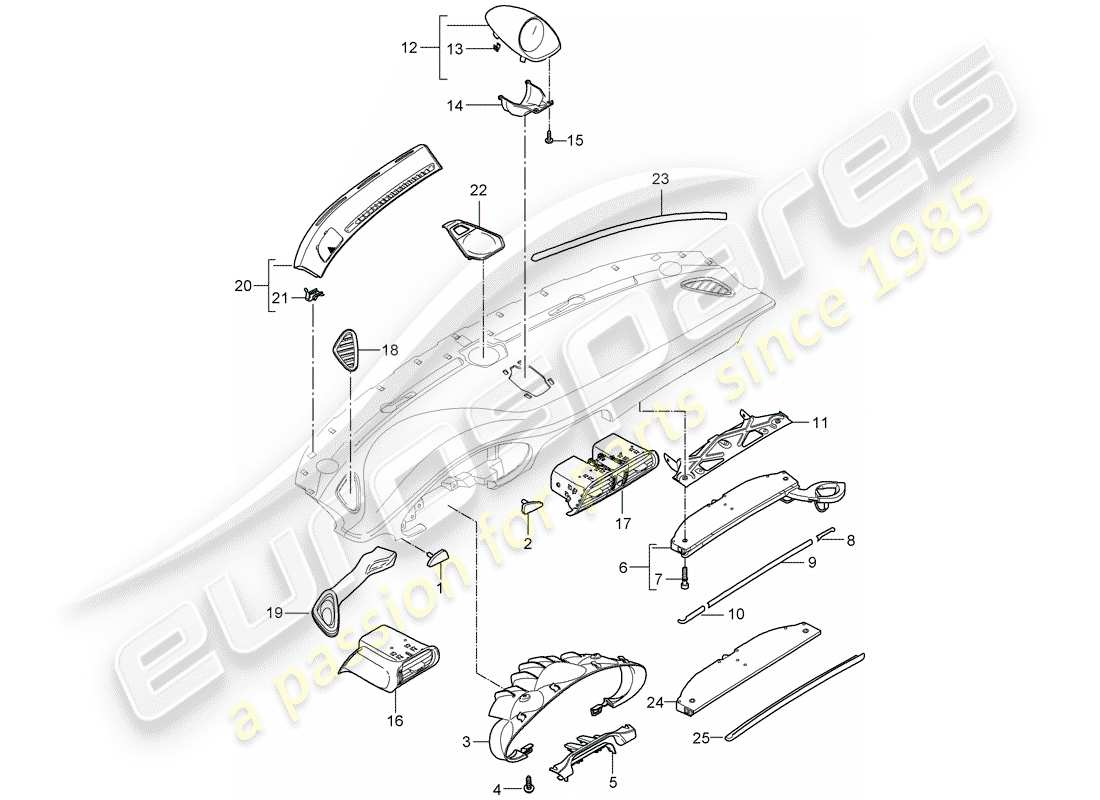 porsche 2010 (997-2 gt3) zubehör teilediagramm