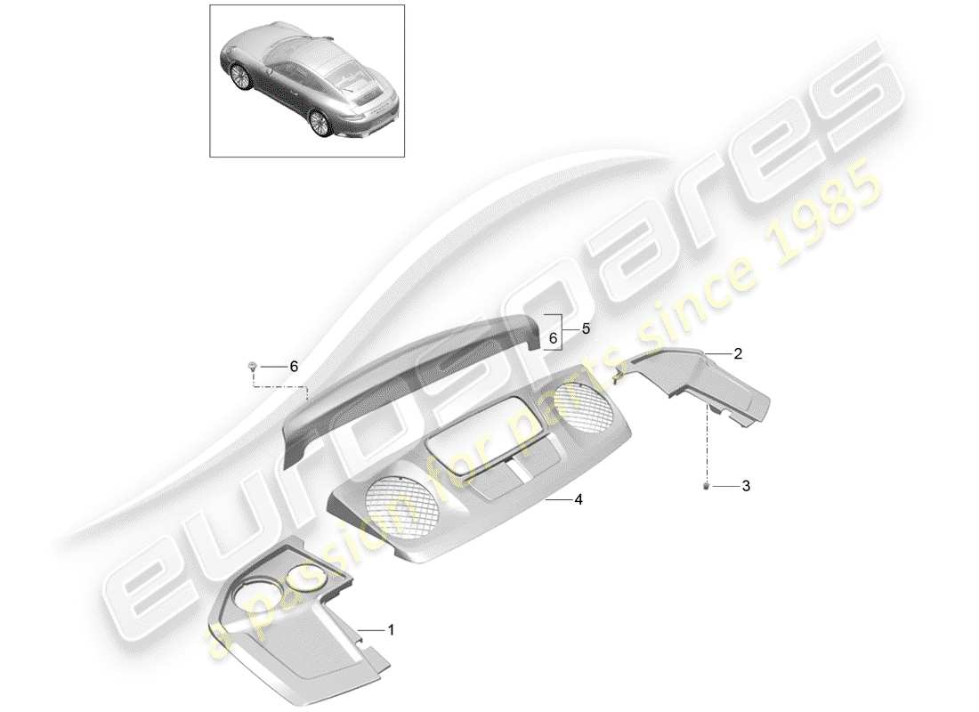 porsche 2020 (991-2) lining ersatzteildiagramm