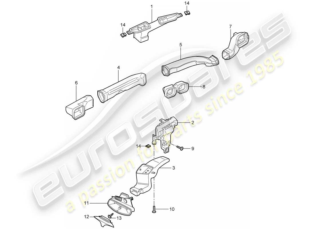 porsche 2005 (997-1) luftverteiler ersatzteildiagramm
