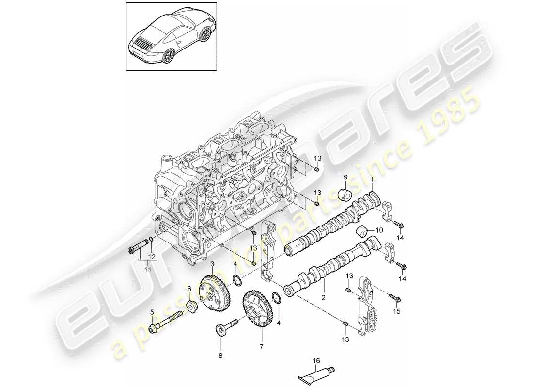 porsche 2012 (997-2) nockenwelle teilediagramm