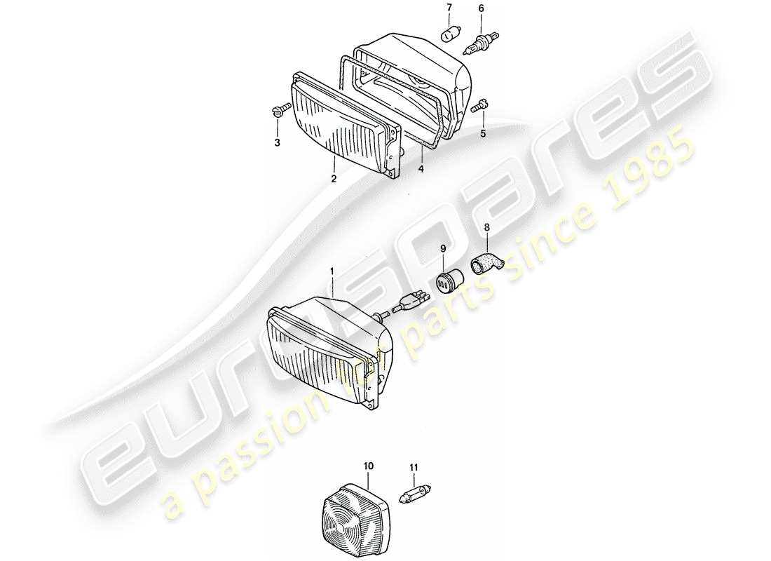 porsche 1989 (911) sondermodell - flatnose design - zusatzscheinwerfer - d - mj 1988>> ersatzteildiagramm