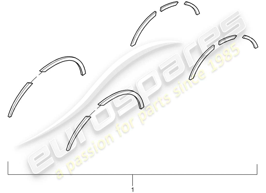 porsche 2020 (tequipment cayenne) kotflügelverbreiterung - ersatzteildiagramm