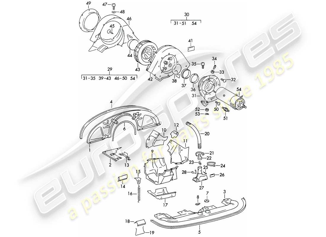 porsche 1963 (356b/356c) luftkühlung teilediagramm