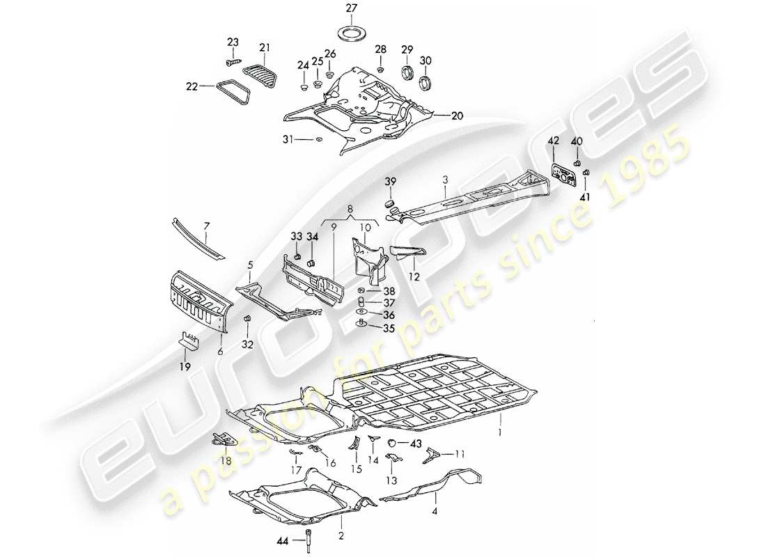 porsche 1973 (911) frame-teilediagramm