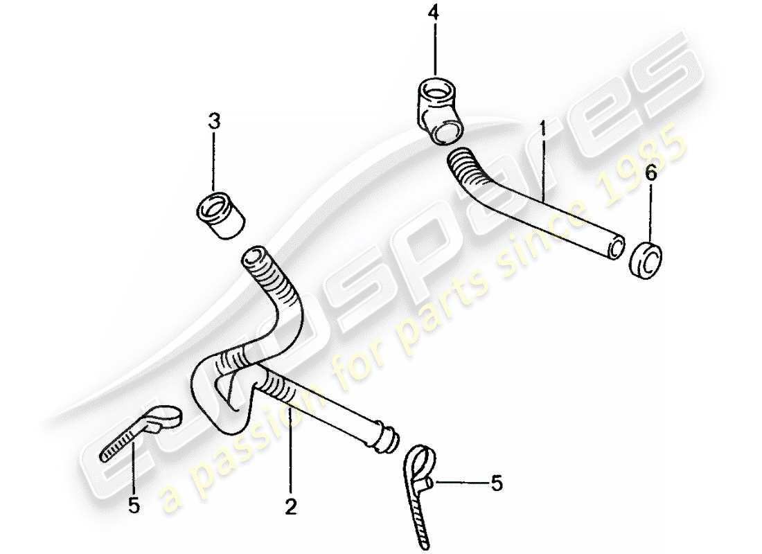 porsche 2000 (986 boxster) wasserablaufrohr - für - heizung - luftverteilungsgehäuse ersatzteildiagramm