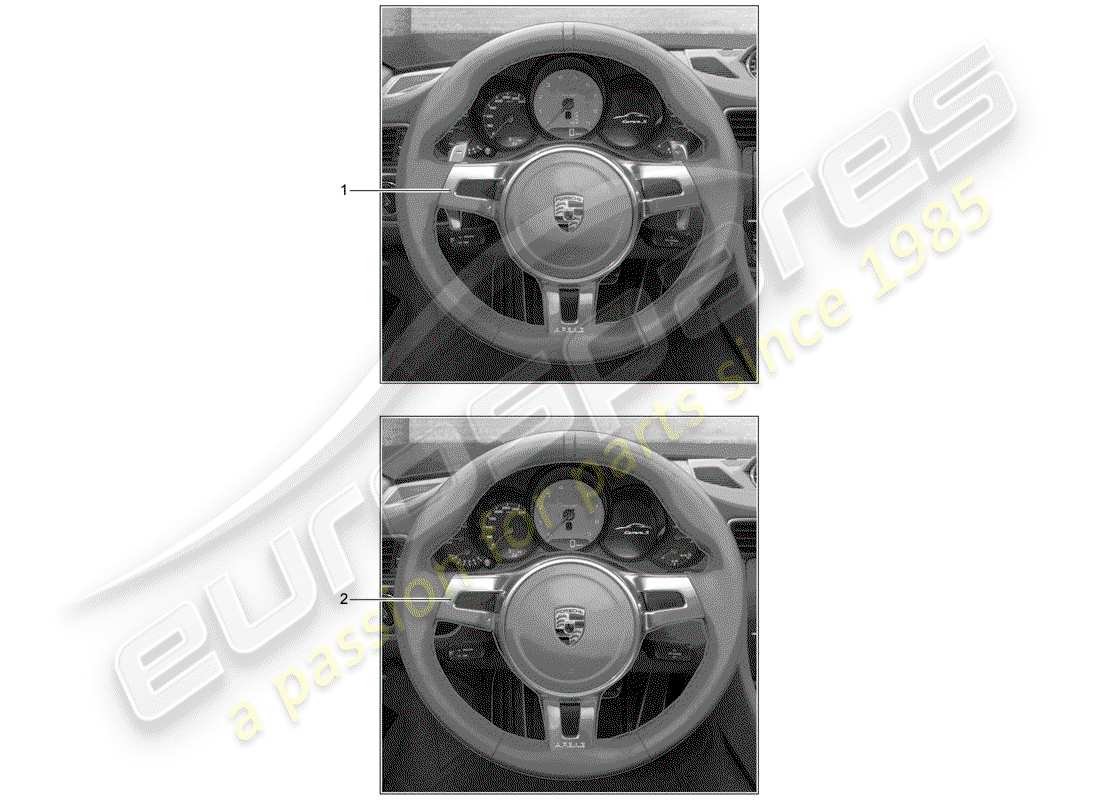 porsche 2013 (tequipment 98x/99x) lenkrad teilediagramm