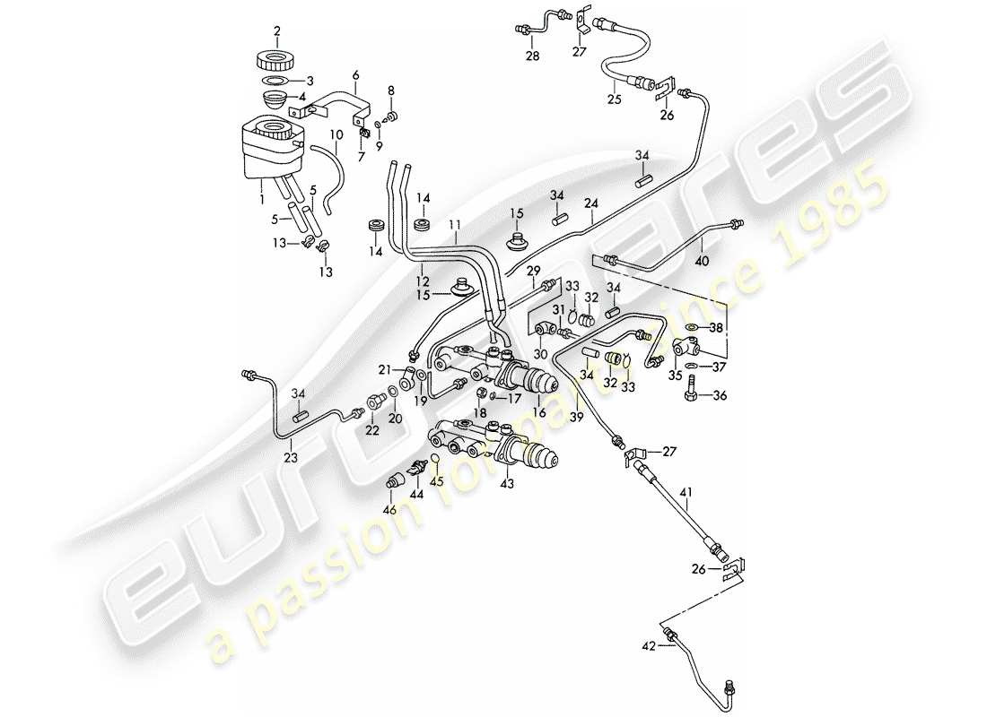 porsche 1967 (911/912) vorratsbehälter für - bremsflüssigkeit - hauptbremszylinder - d - mj 1969>> - mj 1969 ersatzteildiagramm