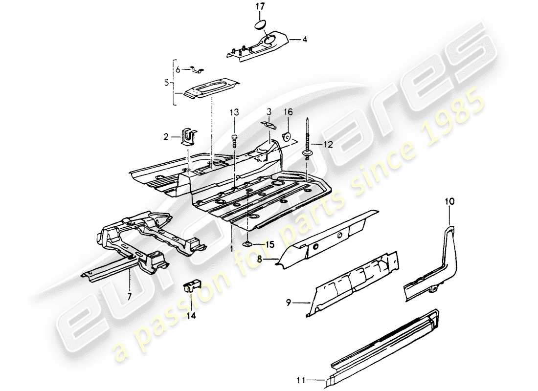porsche 1993 (964) frame-teilediagramm