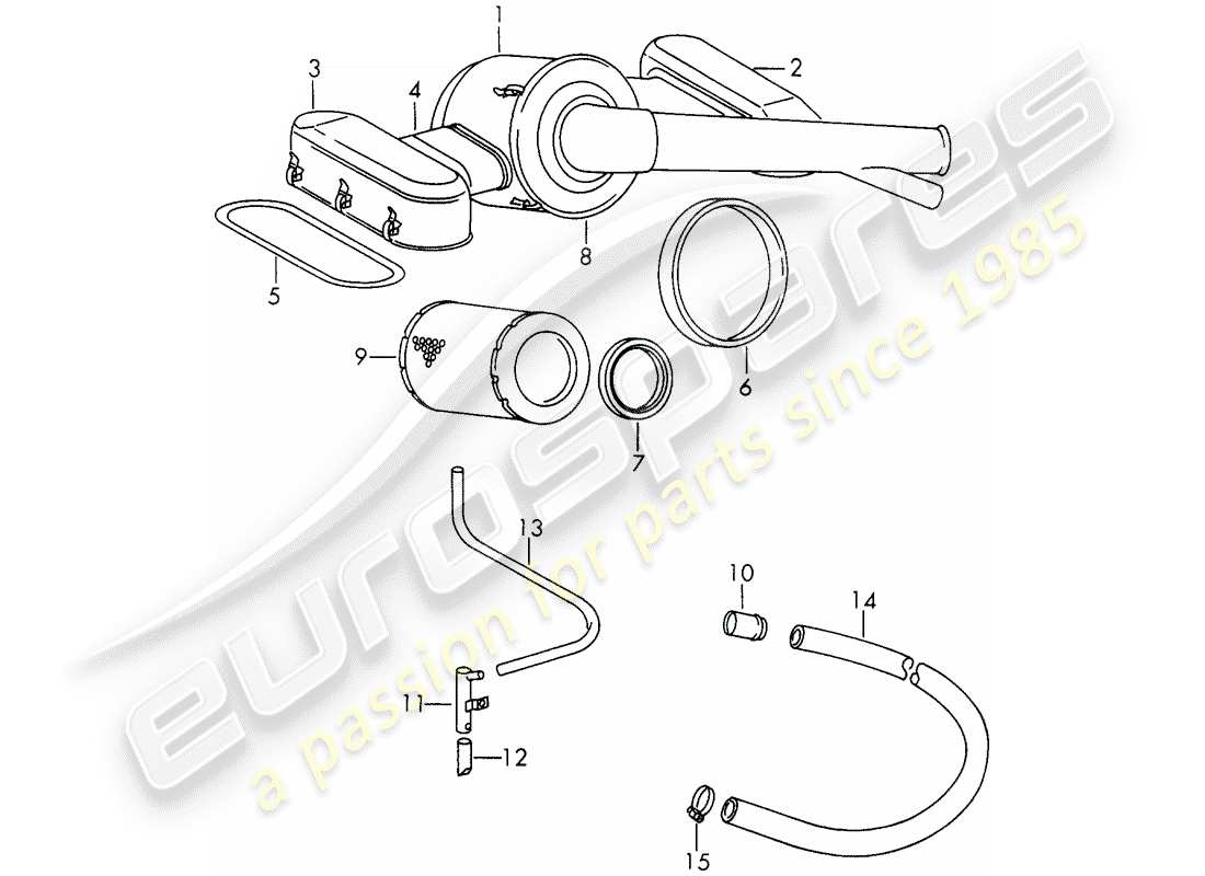 porsche 1965 (911/912) luftfiltersystem - für - - solex 40 pi-1 - - vergaser - d >> - mj 1968 ersatzteildiagramm