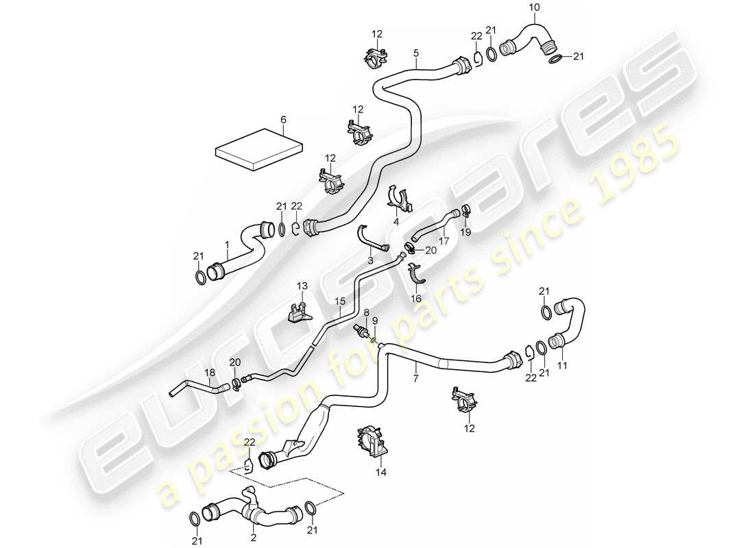 porsche 2010 (997-2 gt3) wasserkühlung 1 ersatzteildiagramm