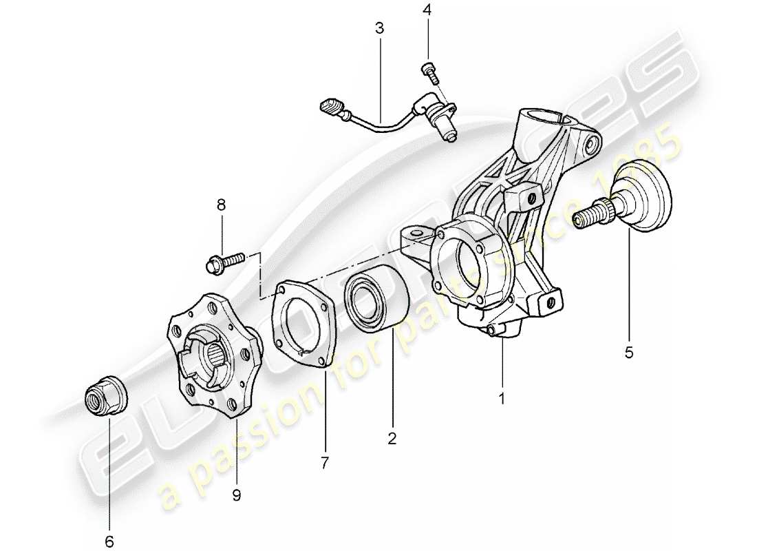porsche 2005 (987 boxster) radträger ersatzteildiagramm