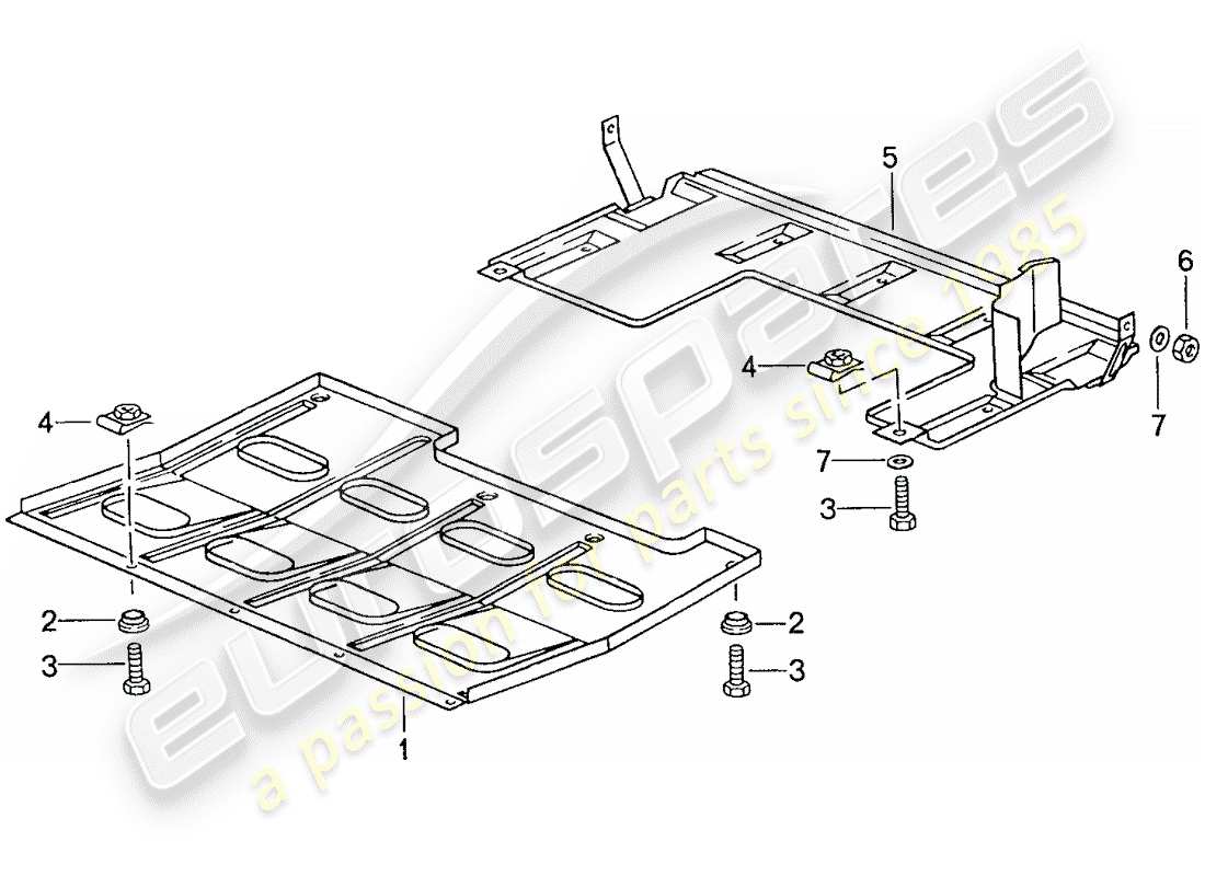 porsche 1989 (944) unterseitenschutz teilediagramm