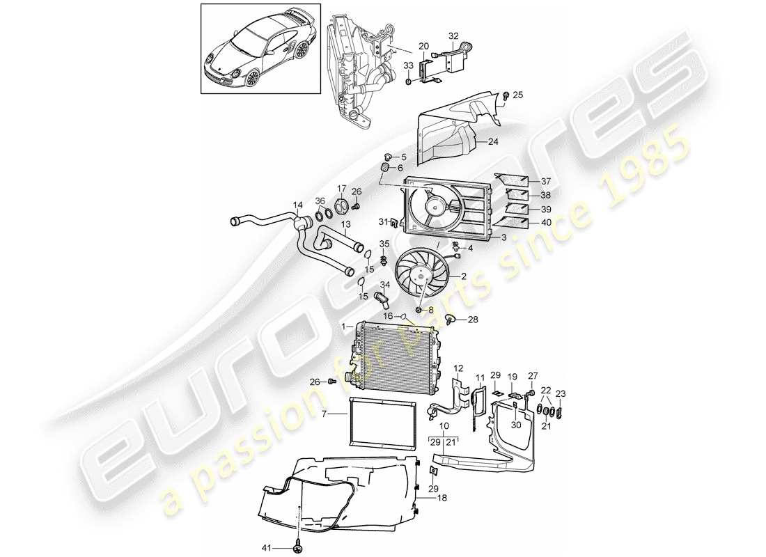 porsche 2013 (997-2 turbo / gt2 rs) wasserkühlung 3 ersatzteildiagramm