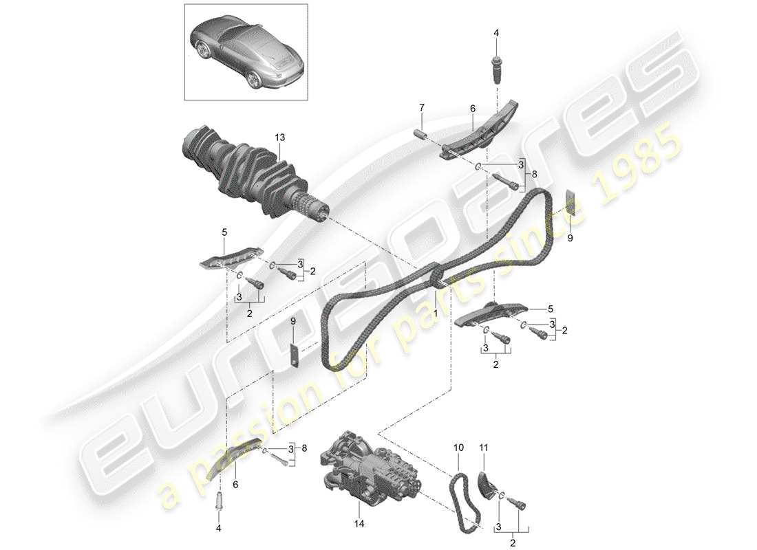 porsche 2012 (991-1) ventilsteuerung teilediagramm
