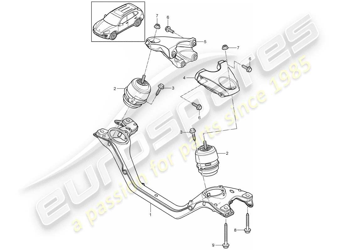 porsche 2012 (cayenne e2 92a) motorhebezug ersatzteildiagramm