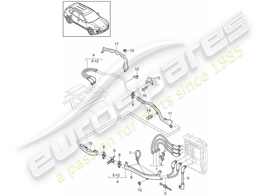 porsche 2012 (cayenne e2 92a) hybrid teilediagramm