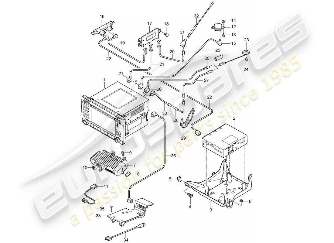 porsche 2012 (997-2) bedieneinheit teilediagramm