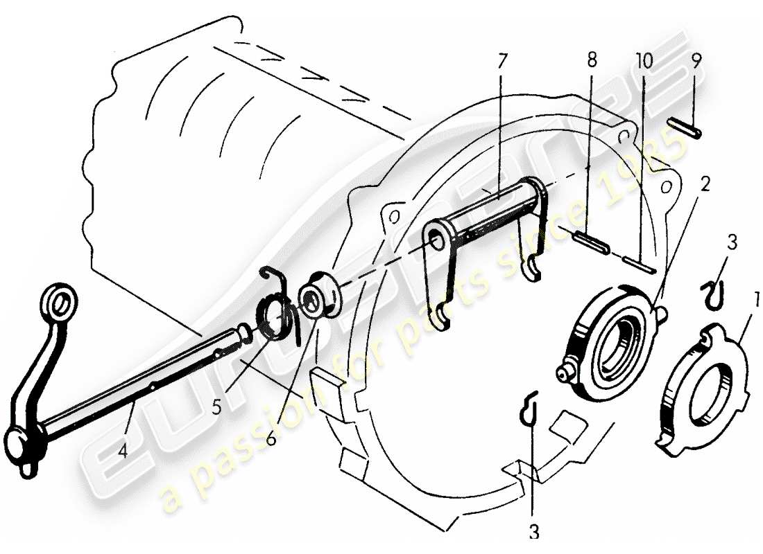 porsche 1959 (356/356a) kupplungsausrücker - für - tunnel - getriebe - g 11 001 >> 25 000 - - m 90 501 >> 91 000 ersatzteildiagramm