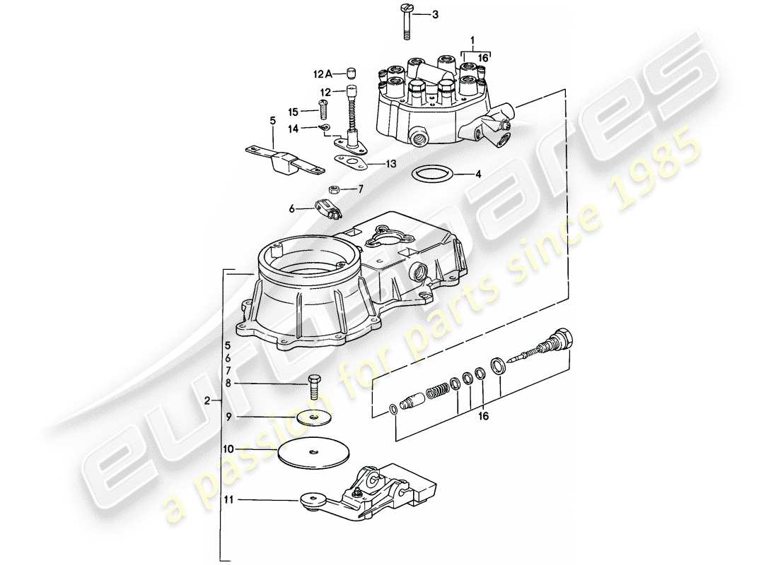 porsche 1987 (911) gemischsteuergerät teilediagramm