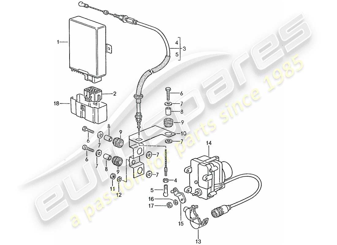 porsche 1989 (928) geschwindigkeitsregelsystem - d - mj 1988>> ersatzteildiagramm