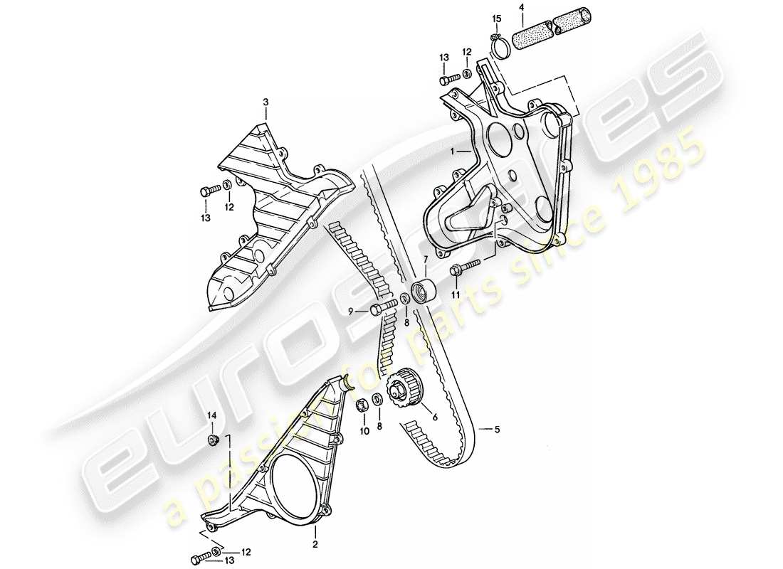 porsche 1986 (924s) nockenwelle - antriebsmechanismus - d >> - mj 1986 ersatzteildiagramm