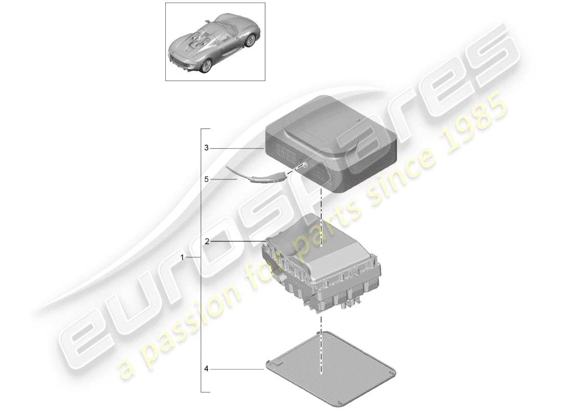 porsche 2015 (918 spyder) dc-ladestation teilediagramm