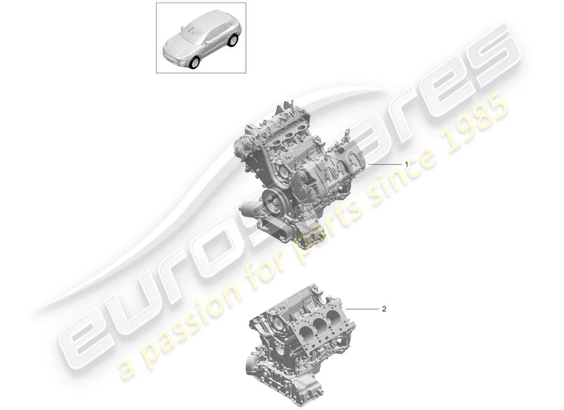 porsche 2016 (macan) long block ersatzteildiagramm