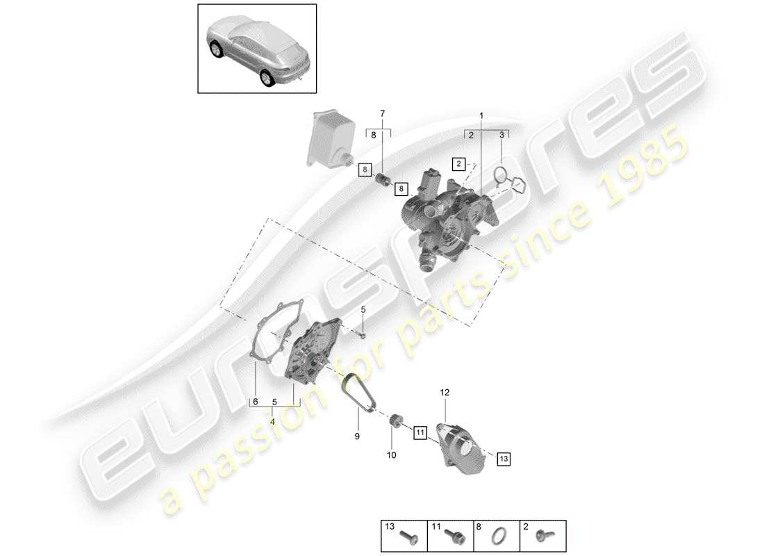 porsche 2016 (macan) thermostat-teilediagramm