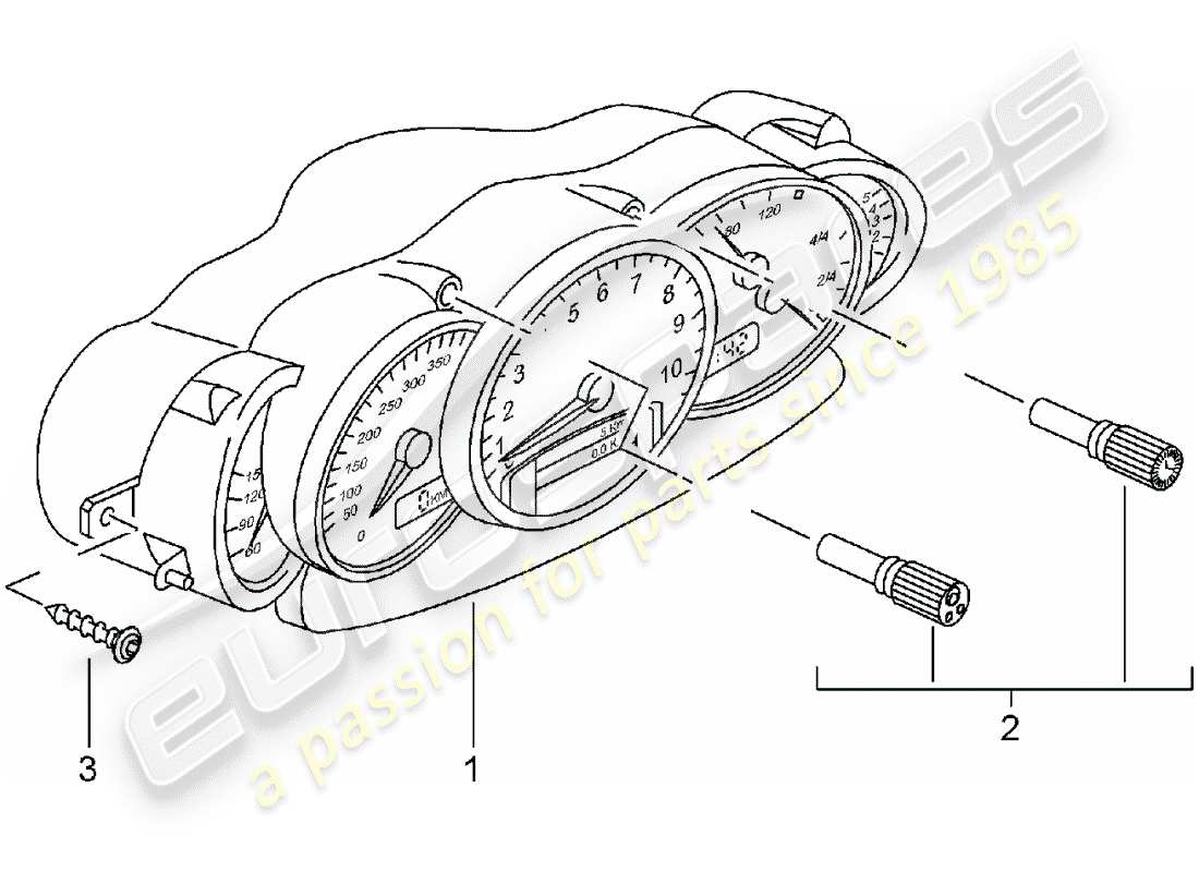 porsche 2004 (carrera gt) instrumente - komplette ersatzteilliste