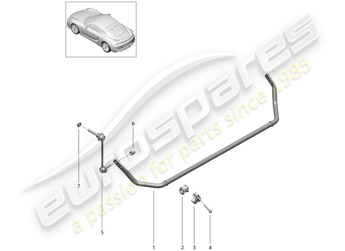 porsche 2016 (981 cayman gt4) stabilisator - ersatzteildiagramm