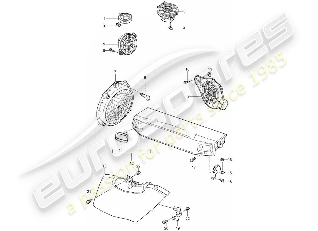 porsche 2005 (997-1) lautsprecher-teilediagramm