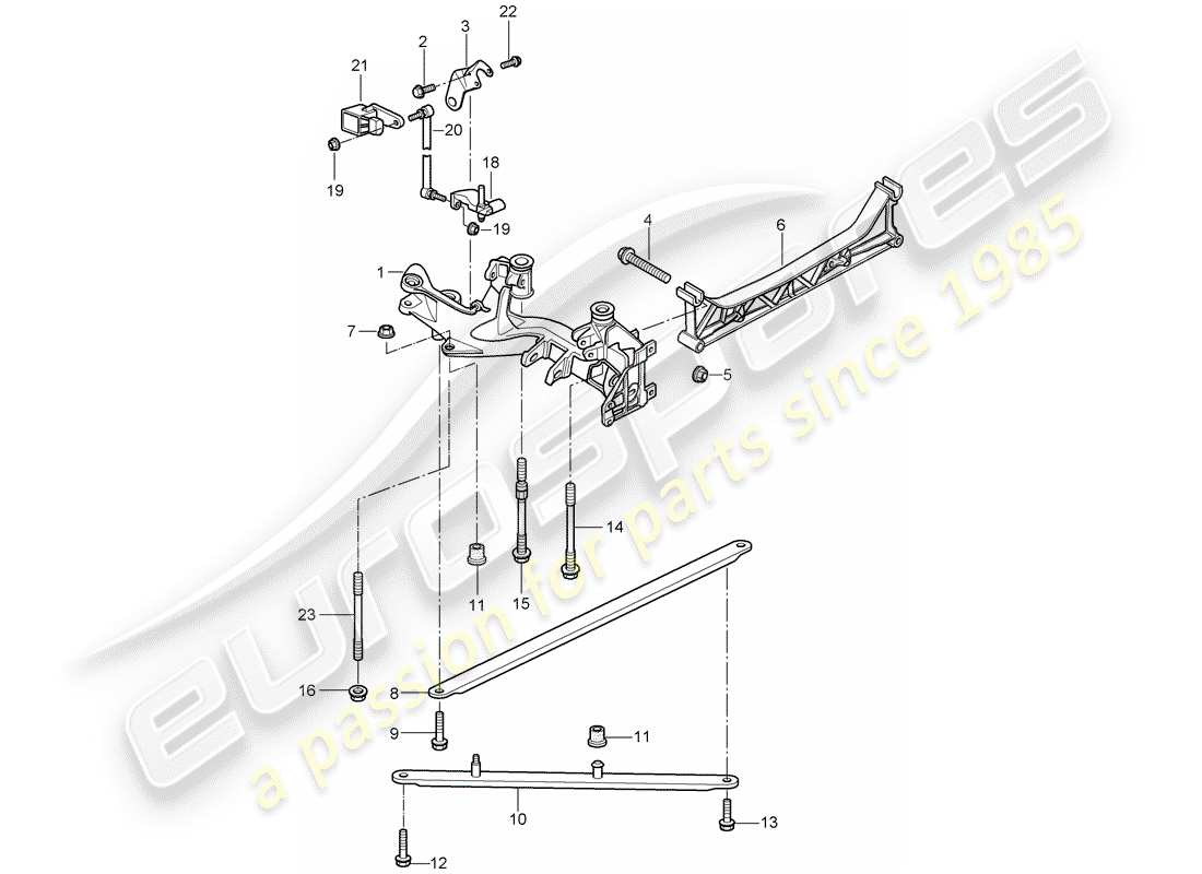 porsche 2008 (997-1 gt3) hinterachse teilediagramm