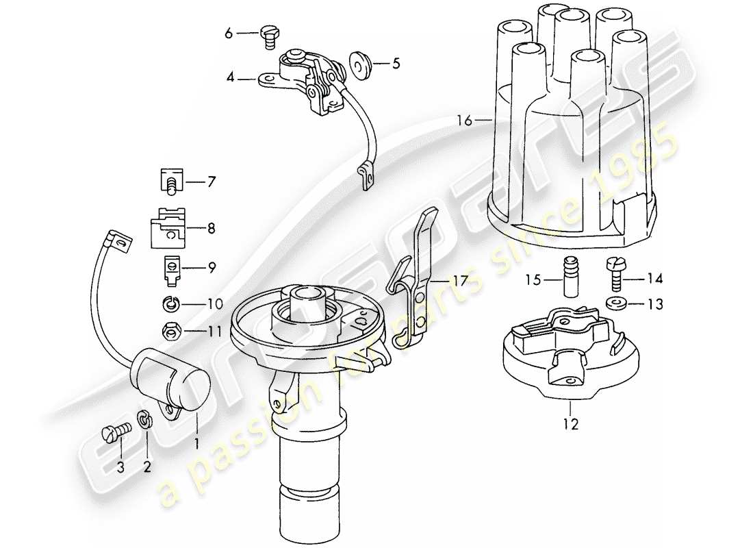 porsche 1966 (911/912) reparaturmaterial - verteiler ersatzteildiagramm