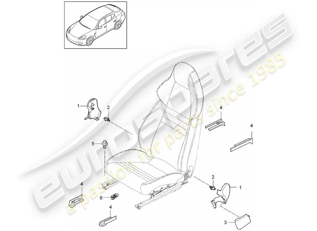 porsche 2015 (panamera 970) sportsitz ersatzteildiagramm