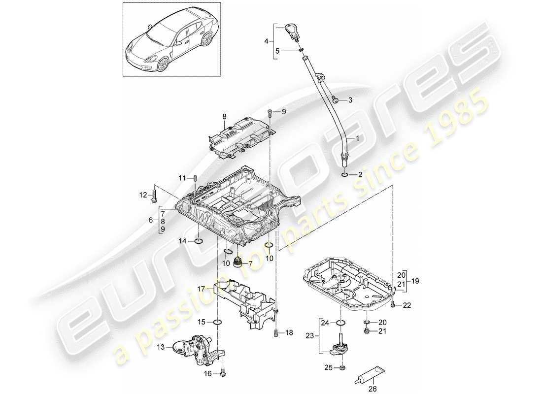 porsche 2012 (panamera 970) ölleitendes gehäuse ersatzteildiagramm