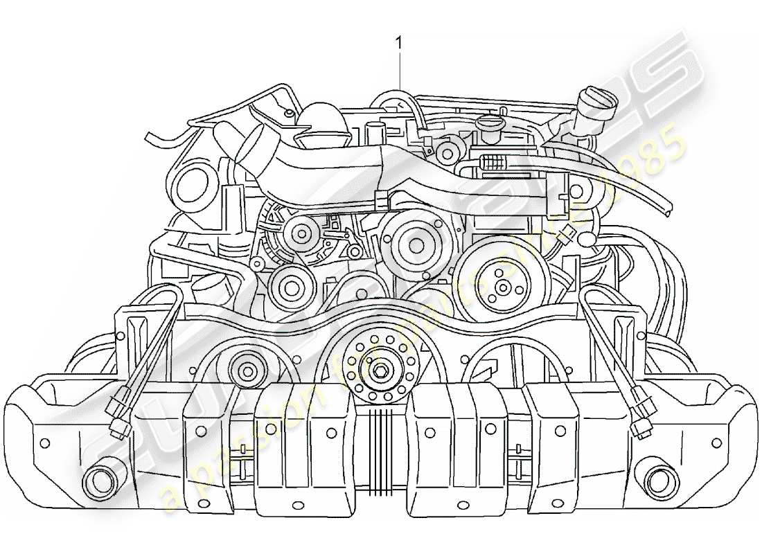 porsche 2004 (996 turbo / gt2) ersatzmotor - - - einbaubereit - nur - inklusive - kraftstoffkühler teilediagramm