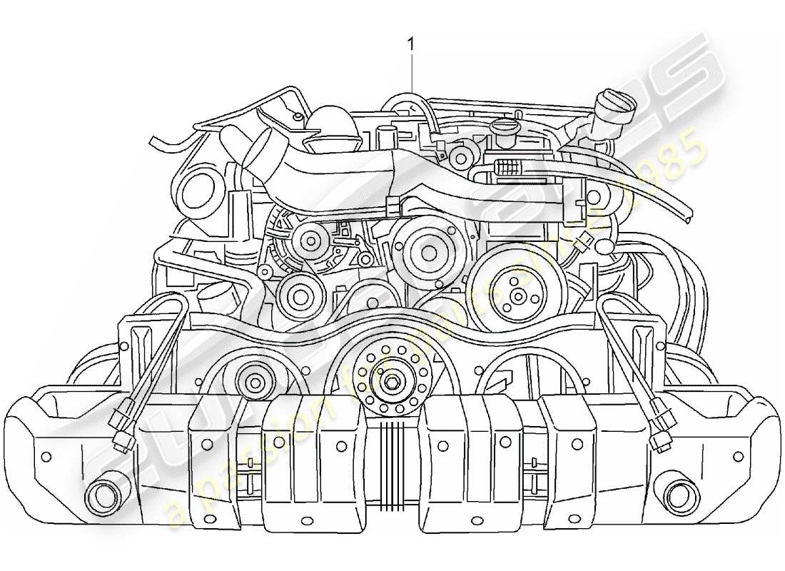 porsche 996 t/gt2 (2004) ersatzmotor - - - einbaubereit - nur - inklusive - kraftstoffkühler teilediagramm
