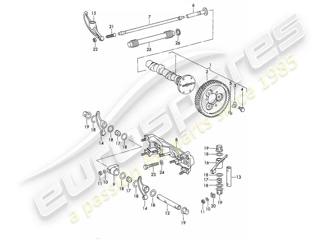 porsche 1965 (911/912) nockenwelle teilediagramm