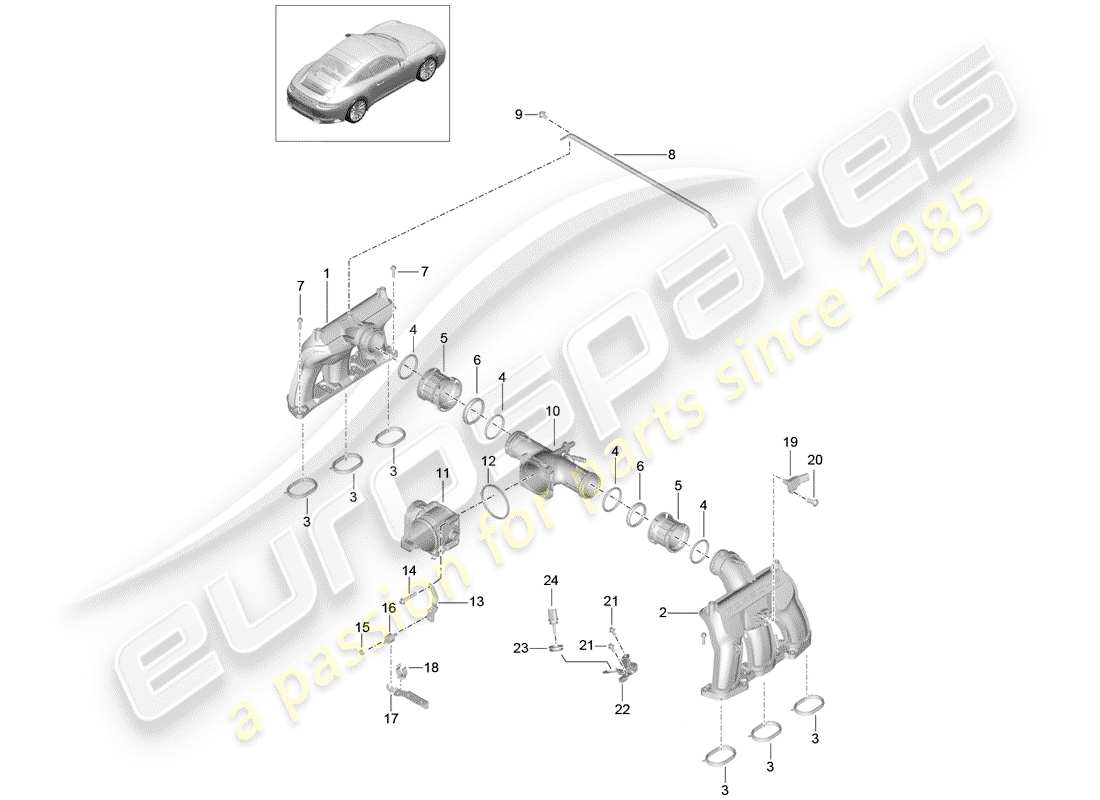 porsche 2020 (991-2) ansaugluftverteiler teilediagramm