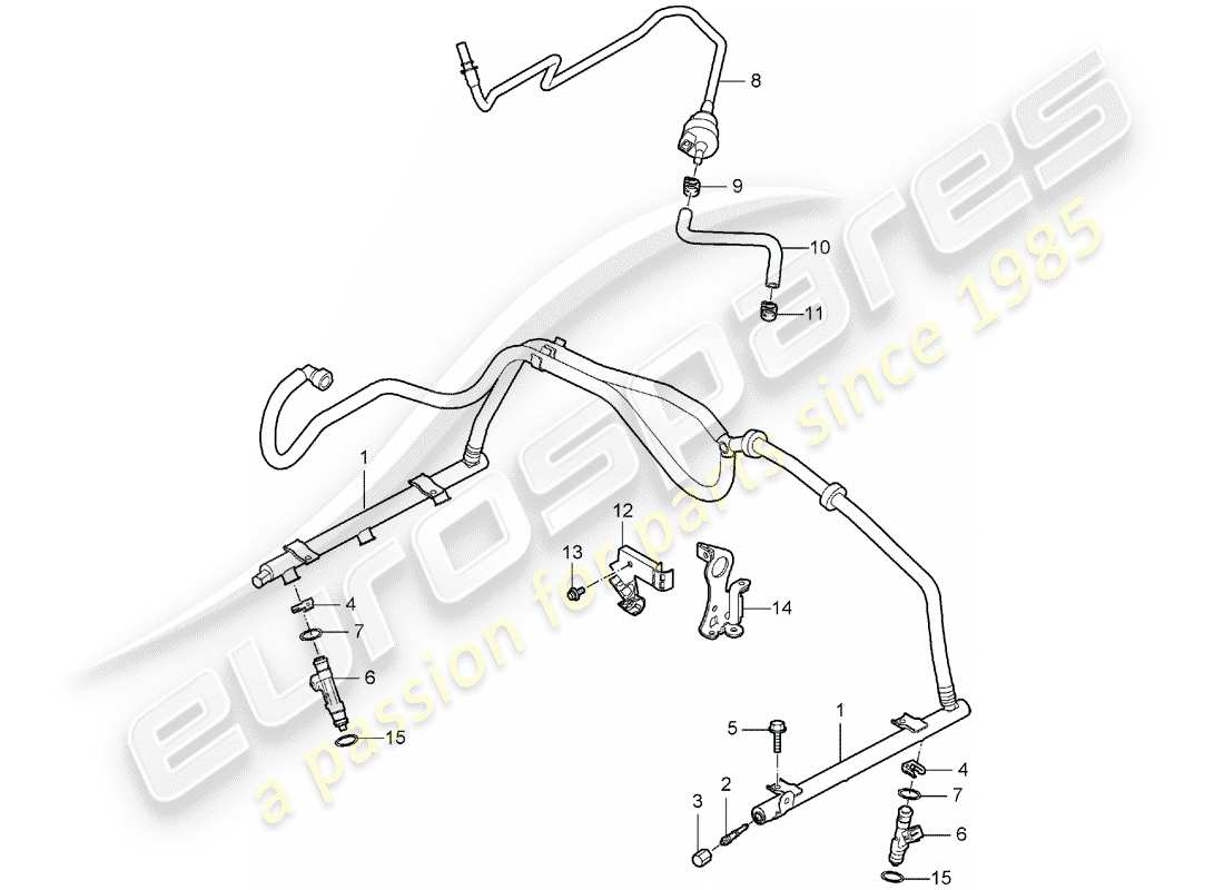 porsche 2006 (997-1) kraftstoffsammelrohr ersatzteildiagramm