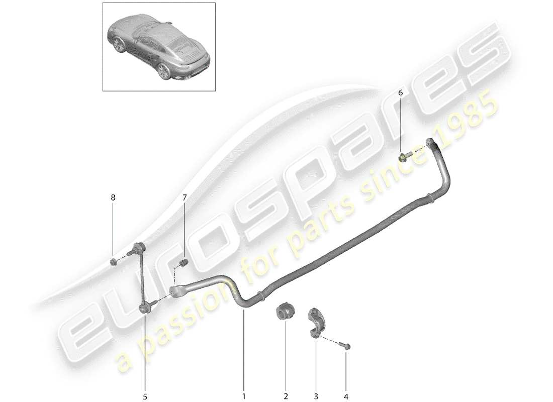 porsche 2017 (991-2 turbo) stabilisator - ersatzteildiagramm