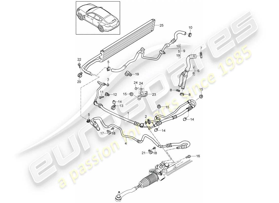 porsche 2012 (panamera 970) servolenkung - teilediagramm