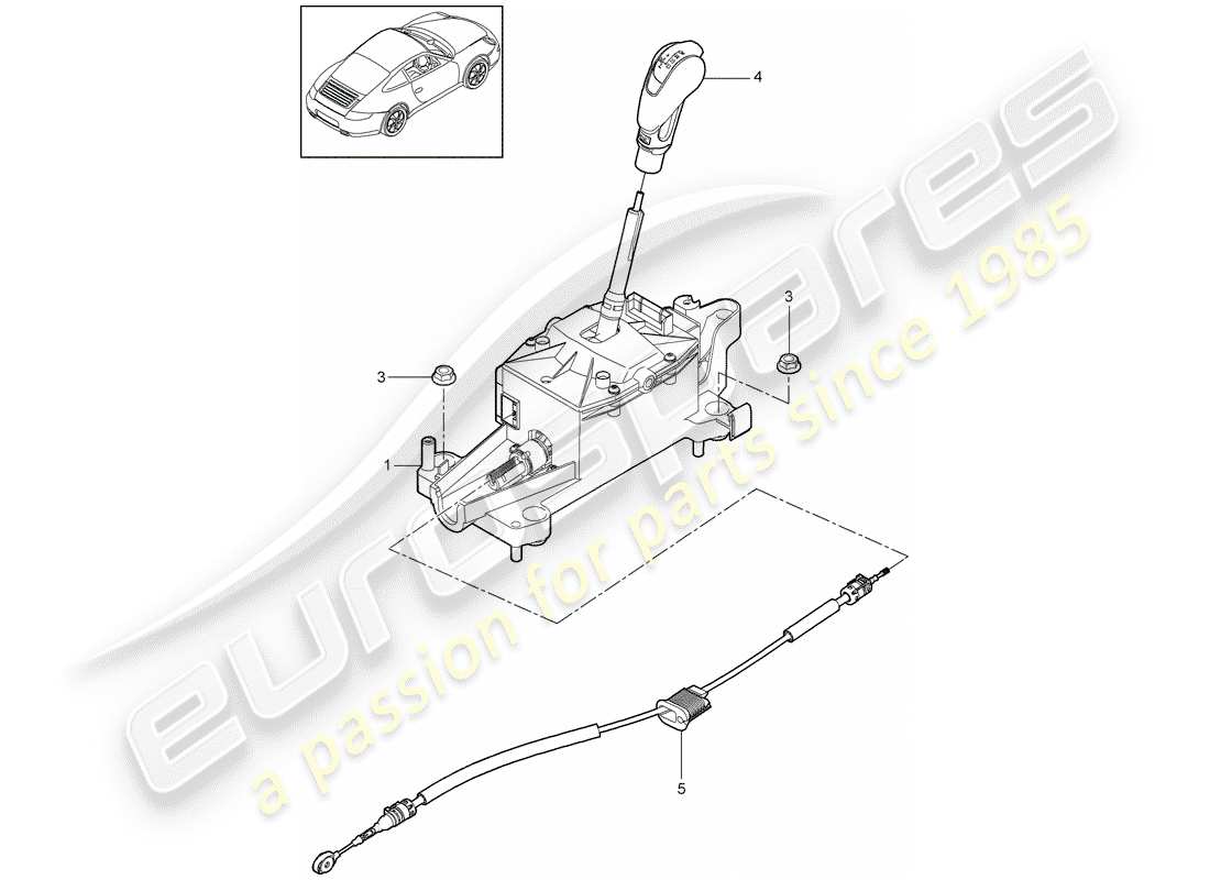porsche 2009 (997-2) wählhebel ersatzteildiagramm